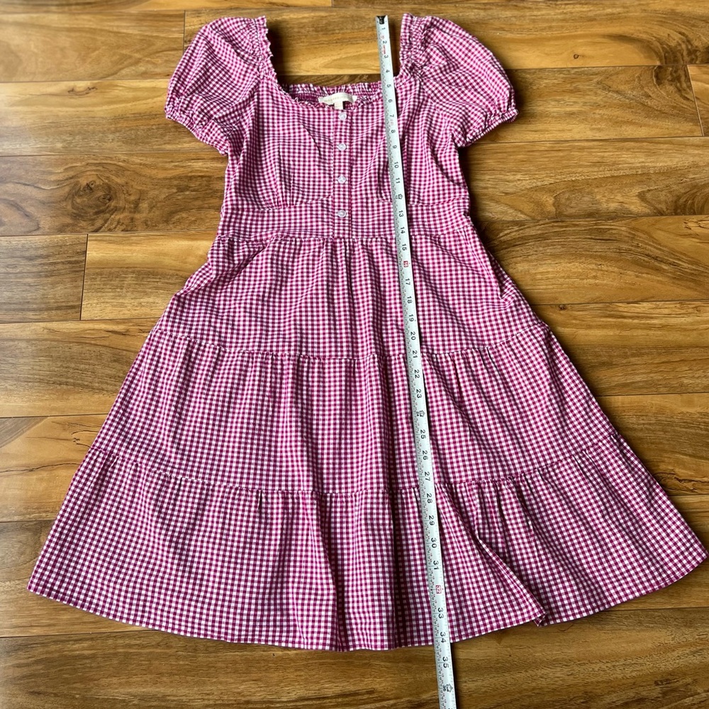 Chic Pink Checkered Midi Dress - Picture 8 of 12